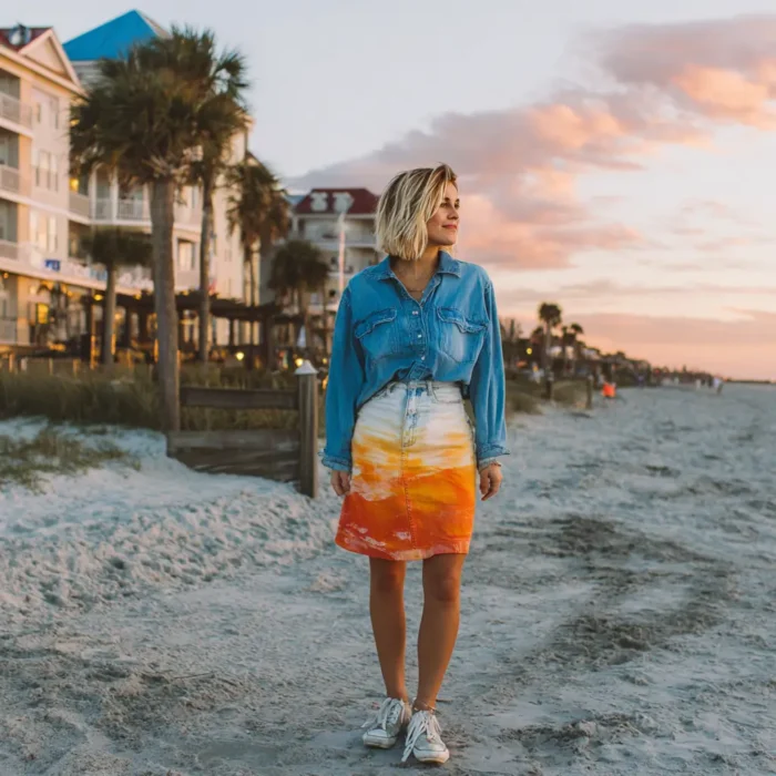Sunset Denim Skirt - Image 1