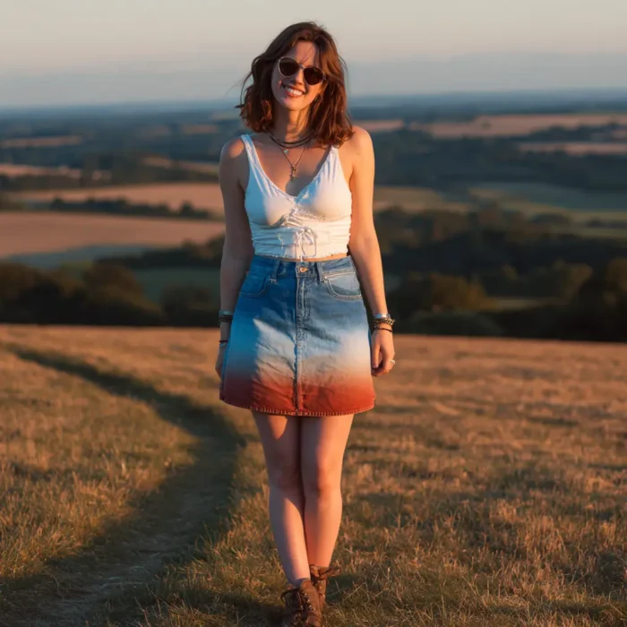 Sunset Denim Skirt - Image 2